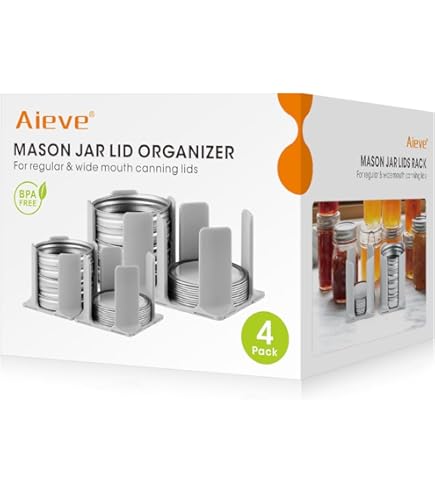 Mason Bocaux Stockage Mason Lot De 2 Supports De Rangement Pour Bocaux Mason Pour Le Stockage Des Aliments, Support Couvercle Pour Pot De Mason