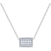 Jewels By Lux Sterling Silver Womens Cubic-Zirconia Barrel Fashion Charm Necklace