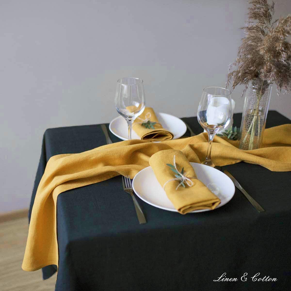 Linen & Cotton Table Runner Cloth Hygge in 100% Linen - Image 4