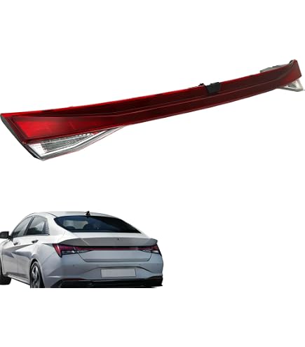 Driver Left Side Tail Light Assembly For 2021-2023 Hyundai Elantra - Halogen, Red Lens