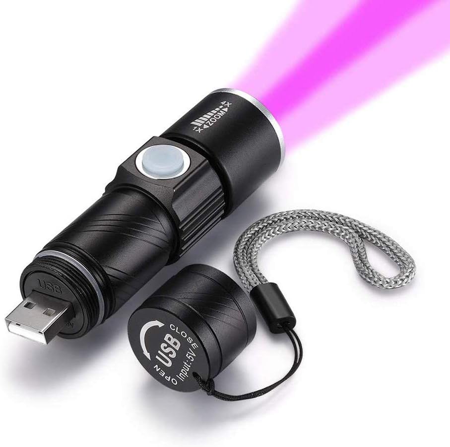 Houkiper UV Flashlight 365nm, UV Torch Black Light Flashlight Waterproof IPX6 Pet Urine & Stain Detector