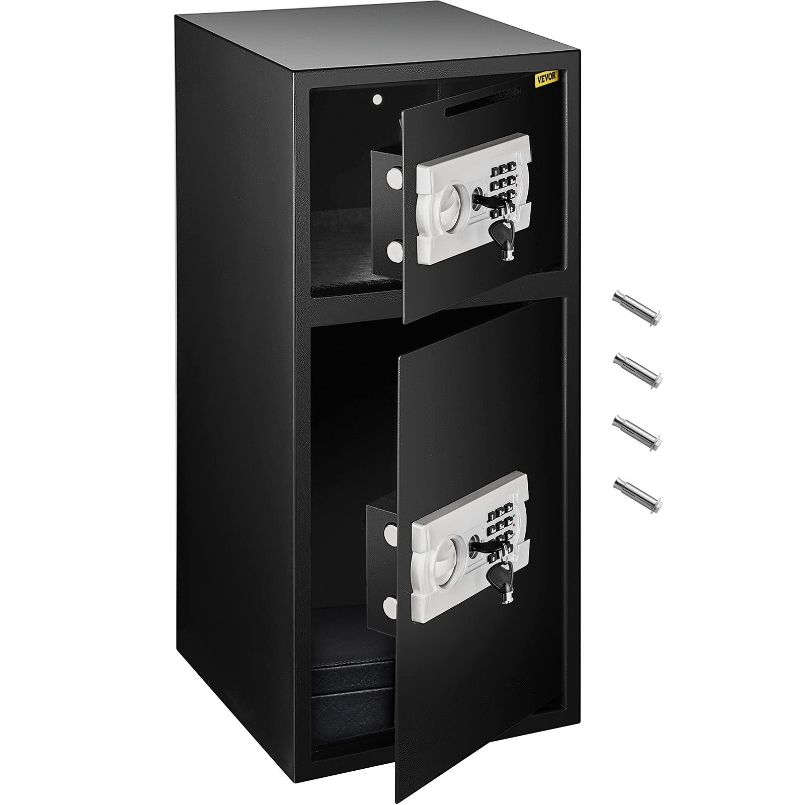 Photo 1 of VEVOR Large Double Door Security Safe Box 2.6 Cubic Feet Steel Safe Box Strong Box with Digital Lock for Money Gun Jewelry Black