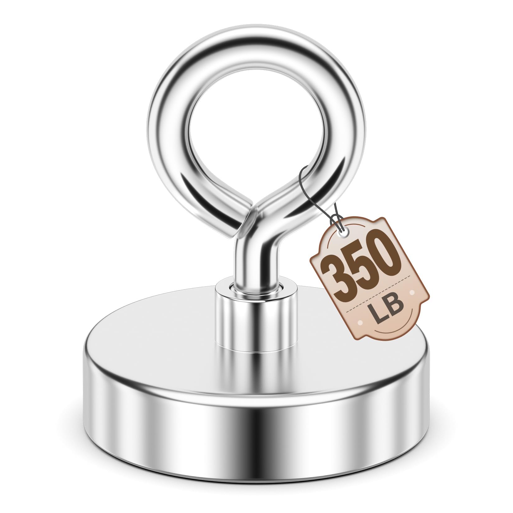 Fishing Magnets, 300 lb+ Pulling Force Strong Magnet Fishing, Neodymium Rare Earth Magnet with Lifting Eye-Bolt, Permanent lifting Magnets for Retrieving Items in Lake, Ocean, Lawn -2 inch Diameter