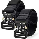 DOOPAI Tactical Belt for Men, 3Pack Military Nylon Web with Heavy Duty Quick Release Metal Buckle