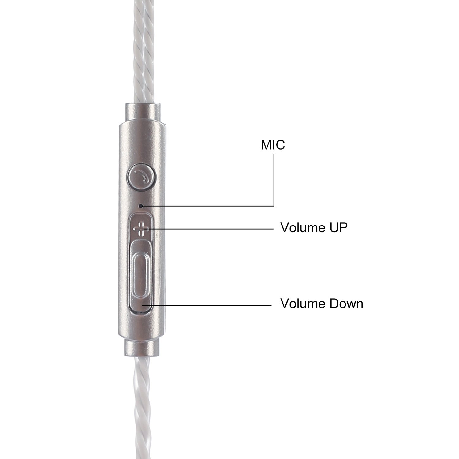 OUZIFISH Premium metal Earbuds, In-Ear Headphones, Stereo Bass Noise-isolating Earphones with Mic Gold