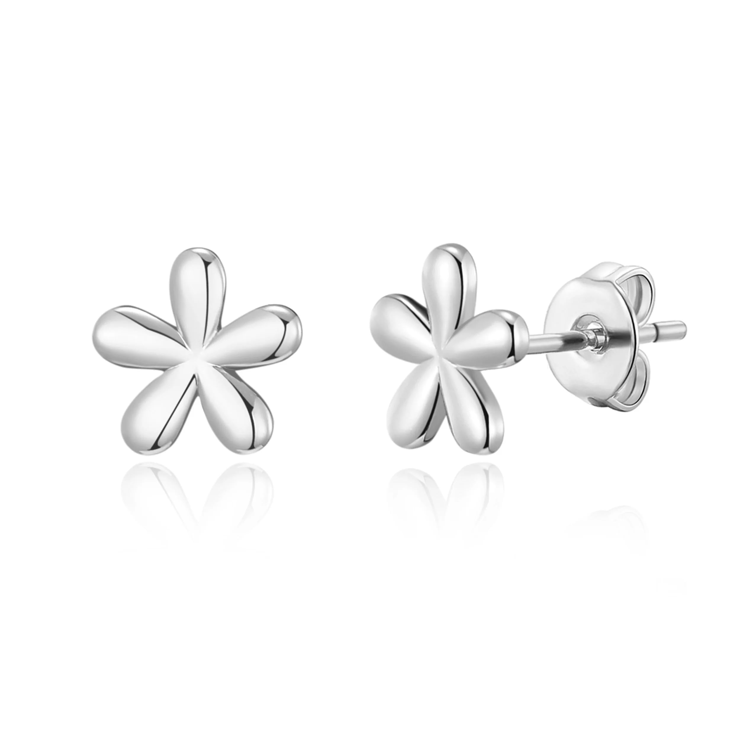 Philip Jones Silver Plated Flower Stud Earrings