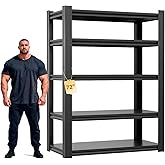 Gruocso Heavy Duty Storage Shelves Unit, Adjustable Metal Garage Shelving,3500LBS Garage Storage Industrial Shelves,Storage Racks,Steel Shelf Suitable for Shop,Warehouse,Basement