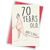 GlightG Funny 70th Birthday Card, 70th Birthday Gifts for Men Him Husband Boyfriend Dad Grandpa, Unique 70th Birthday Decorations, Best 70 Year Old Birthday Card Gifts Idea