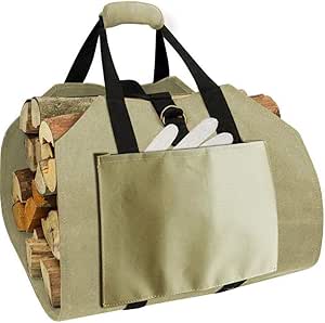 CBRCYGG Bolsa de Almacenamiento de leña portátil al Aire Libre, Bolsa