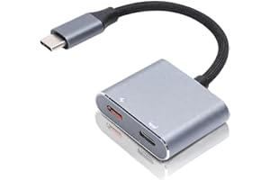 LAISANIM AR Glasses Converter Charging Adapter USB C to AR Glasses Adapter, 4K 60Hz Dual Port with Fast Charging for XREAL Ai