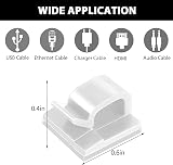 Fantasyon 50Pcs Cable Clips Self Adhesive White Durable Cable Organizer view 2