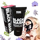 Phebe Beauty Black Mask, Blackhead Peel Off Mask, Blackhead Remover Mask, Peel-off Mask Deep Cleansing Charcoal Mask (1.76fl oz, 50ml)