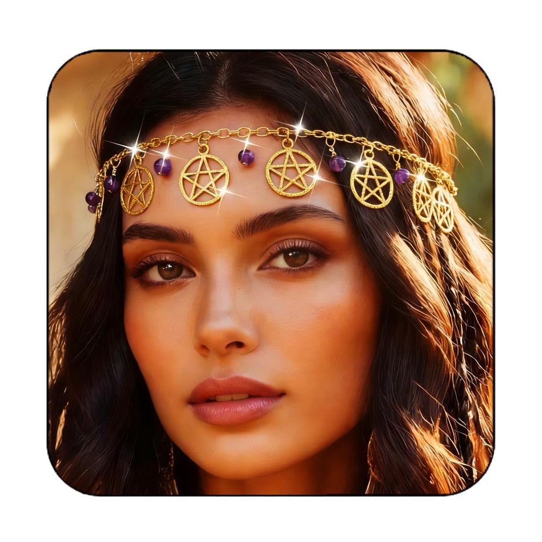Fashband Boho Head Chain Gold Tassel Beaded Hair Piece Festival Party Hair Jewelry for Women