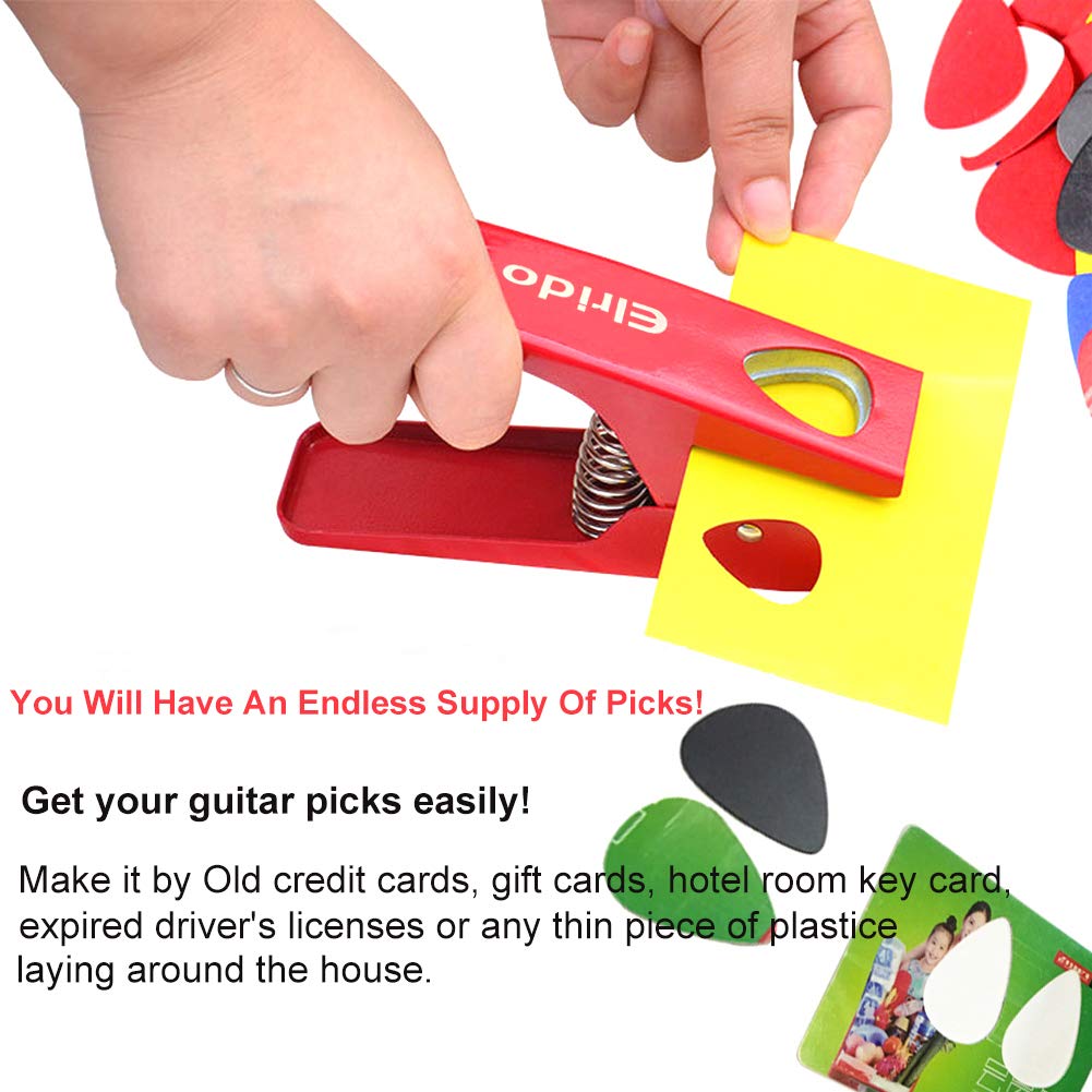 Guitar Pick Cutter Punch DIY Guitar Picks Puncher Perfectly Cut Guitar Pick Maker Punch Every Time Cutter Professional Red by Elrido