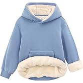 Noomelfish Girls Warm Fleece Sherpa Lined Hoodie Kids Winter Pullover Hooded Sweatshirt(5-12 Years)