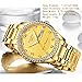 Mens Luxury Quartz Watches Classic Gold Business Watch for Men Full Stainless Steel Luminous Wristwatch Waterproof Clock