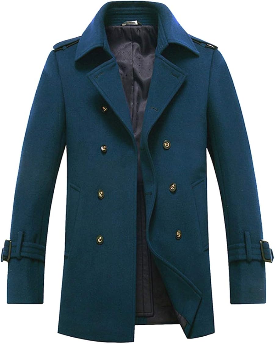 Insun Men S Notch Lapel Double Breasted Regular Fit Wool Coat Jacket At Amazon Men S Clothing Store