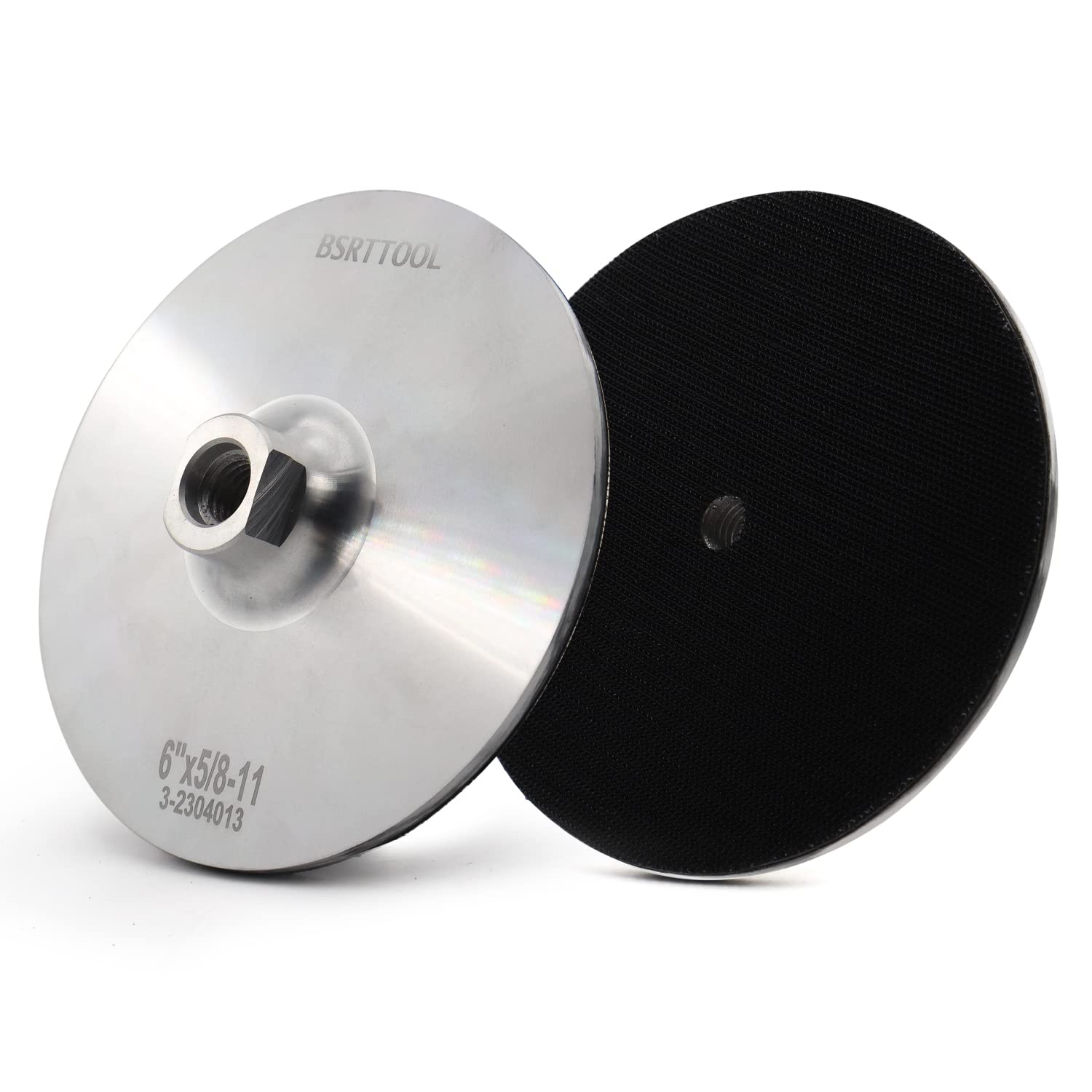 BSRTTOOL 6 Inch Aluminum Backer Pad - Hook Loop Backing Pad 5/8"-11 Thread Angle Grinder Use 1Pcs