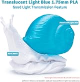 ZIRO Translucent Light Blue PLA Filament 1.75mm 1kg for FDM Printers view 6