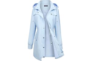 Bloggerlove Rain Jacket Women Lightweight Raincoat Waterproof Windbreaker Striped Climbing Outdoor Hooded Trench Coats S-XXL