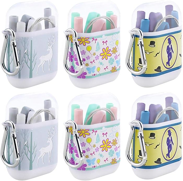 Neivi Silicone Straws Collapsible Straw Drinking Reusable with Case