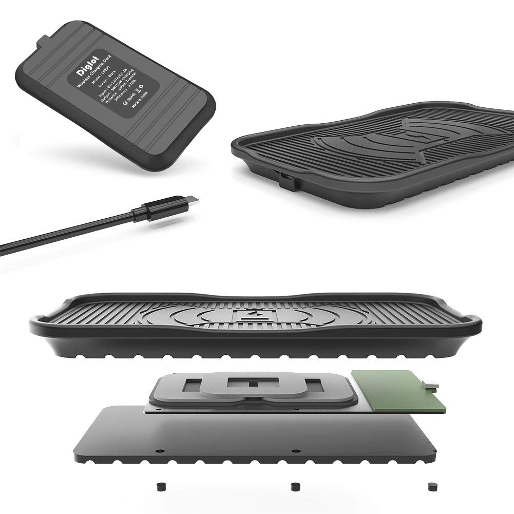 Silicone Wireless Charger Diglot 3-Coil IP67 Waterproof Standard QI Wireless Charging Pad for iPhone X/8/8 Plus and 10W Fast Wireless Charge for Samsung Galaxy S9/S9Plus/S8/S8Plus/S7-Black