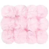 PATIKIL Faux Fur Pom Poms for Hats, 12 Pcs Fluffy Soft Fur Balls for Keychain Knitting DIY Scarves Gloves Bag Christmas, Pink
