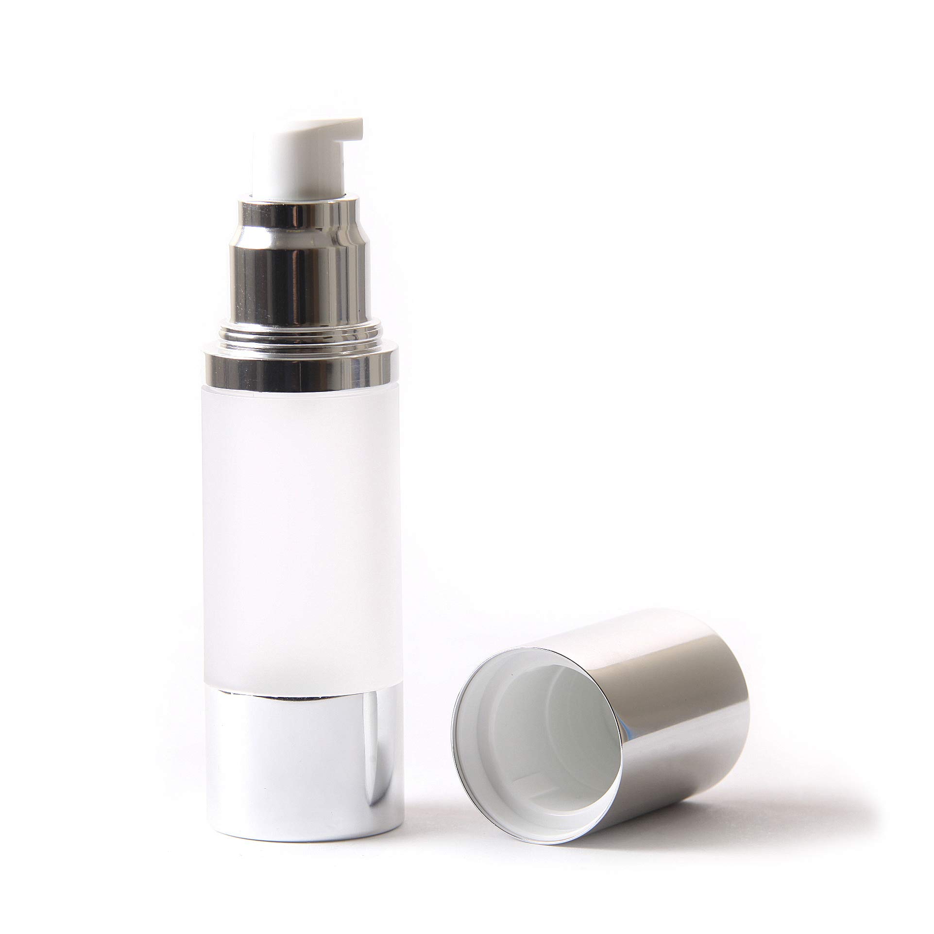 Mystic Moments | Frosted & Silver Chrome 30ml with Cap - Airless Serum Bottles x 10