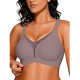 COCOMARTS Jelly Bras for Women No Underwire Push Up Deep V Mesh Comfort T Shirt Bralette Wireless Seamless Everyday Bra