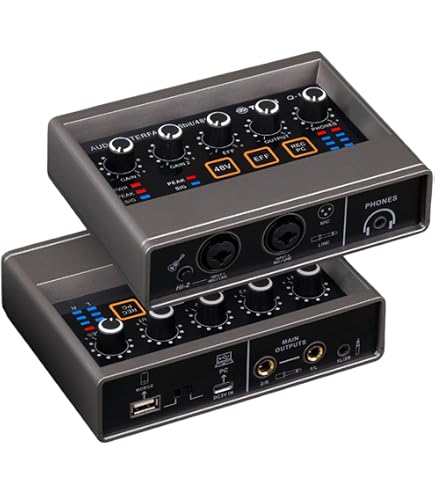 Universal Audio Interface de Áudio para Estúdio de Gravação Usb