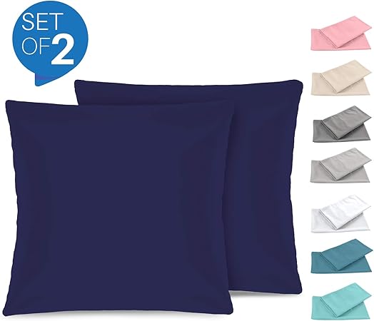 Dreamzie Set Of 2 X Pillowcases 60 X 60 Cm Dark Blue Microfiber