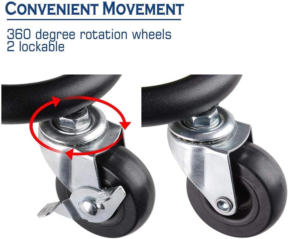 Chi Mercantile Multipurpose Organizer Hair Salon Nail Spa Rolling Utility Trolley Storage Cart with 3 Shelves Workstation (Black): Health & Personal Care