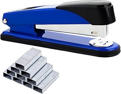 ASNOMY Heavy Duty Stapler with Box of 1000 24/6 Staples Blue 50 Sheet