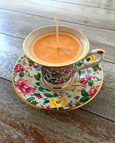 Teacup Candle - Vintage Royale Garden Staffordshire China Chintz Floral Pattern Design with Joy Ride Scented Soy Wax Candle
