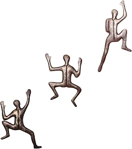 WILLART 3 Wall Sculptures Climber Climbing Man Wall Climber Wall Decor Mountain Climber Home Decor Gift Interior Design Contemporary Artwork Illusion