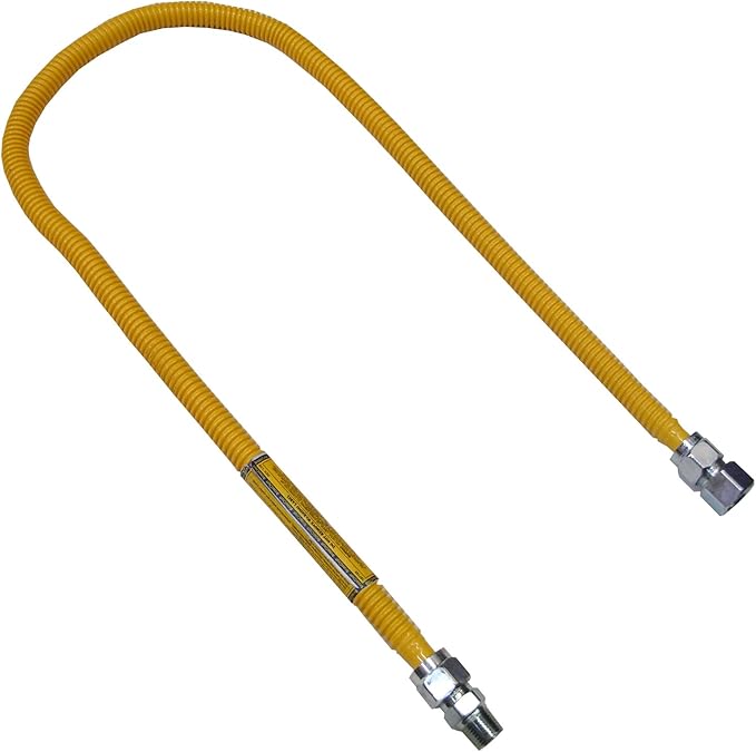 LASCO 101255 Flexible Coated Stainless Steel Gas Range Supply Line, 48