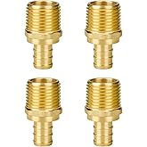 SUNGATOR 4-Pack 1/2" PEX Male Adapter, No Lead Brass, UPC Certified