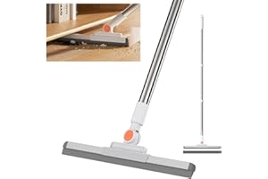 RONSUNG Floor Squeegee, Push Rubber Broom Scraper with 180° Rotating Movable Blade for Pet Hair Removal, Tile Concrete Floor Shower Walls Glass Window Garage Home Corners Cleaning