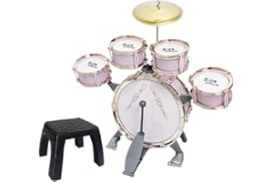 Amagogo Ensemble de batterie de jazz compact pour enfants, instruments de musique pour fête, concert, cadeau préscolaire, fêt