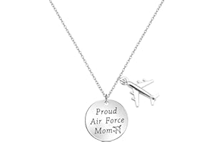 LQRI Airforce Mom Gift Proud Air Force Mom Necklace Airplane Charm Military Deployment Gift Necklace for Mother