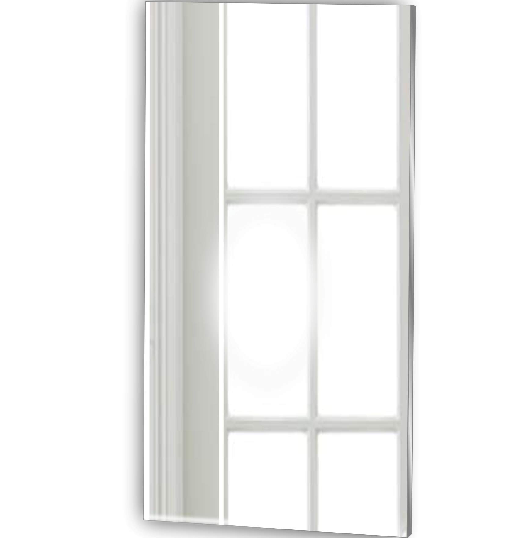Frameless Rectangle Mirror Stick on Hallway Mirror No DIY Complete Kit