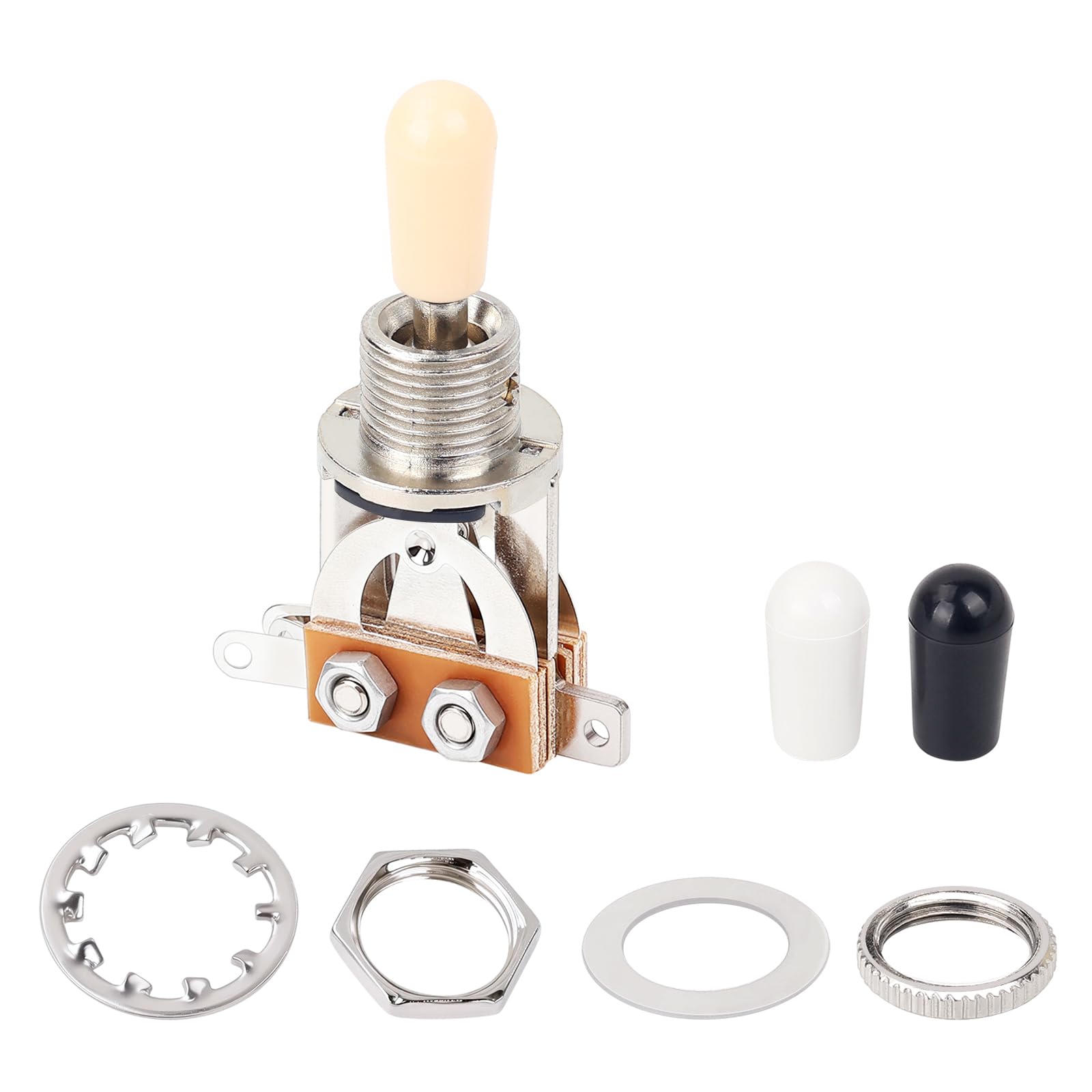 Banworks Metric 3-way Toggle Switch Pickup Selector Switch for Epiphone EPI LP Les Paul Style Guitar JT/DWQ-01 Chrome with Cream Tip