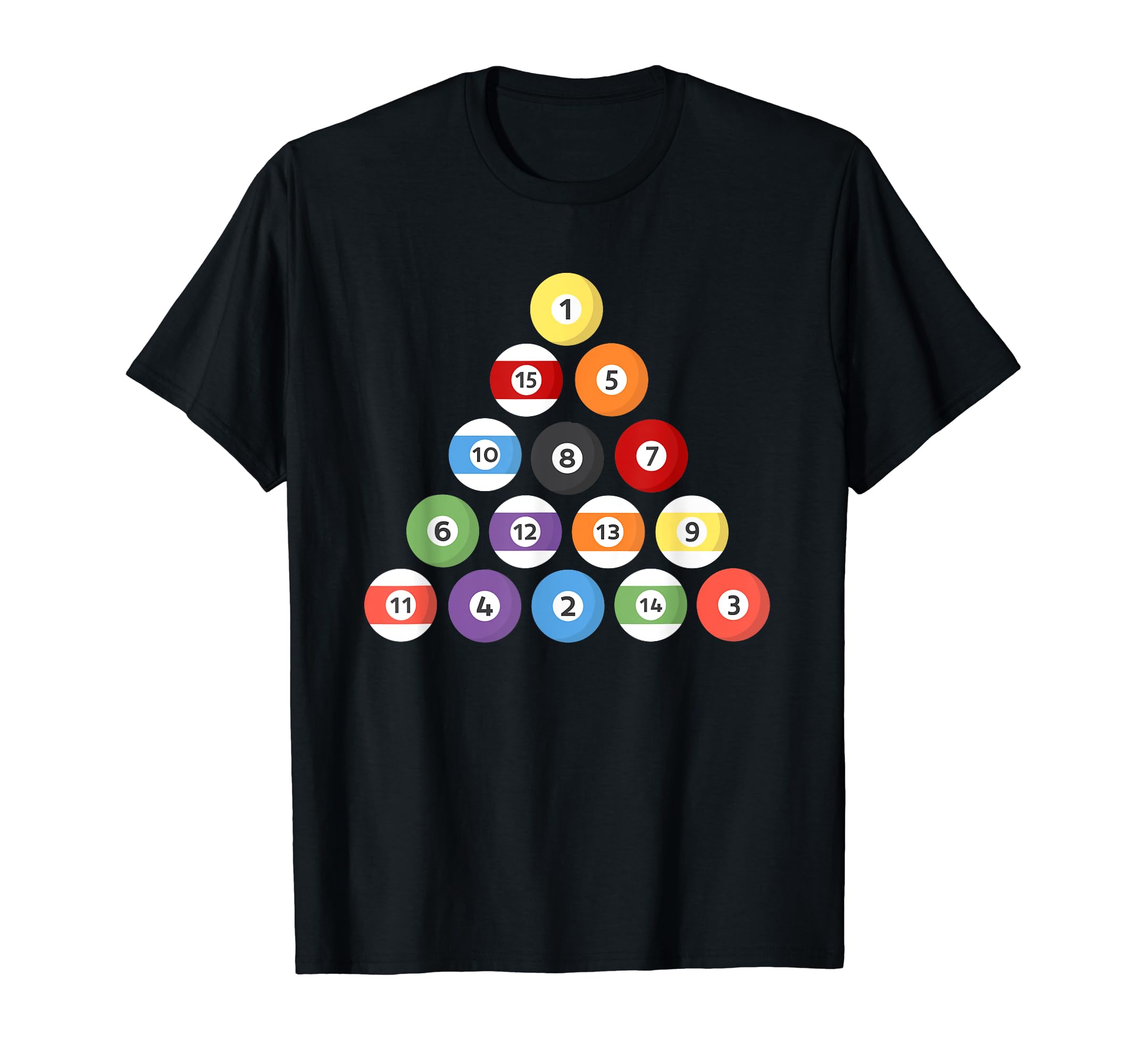 8-Ball Pool/Billiards Minimal Rack of Balls Before Break Off T-Shirt