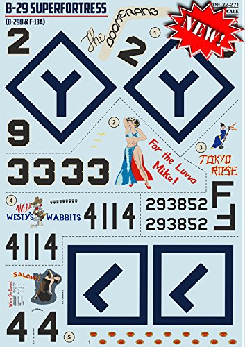 DECAL FOR B-29 SUPERFORTRESS, PART 1 1/72 PRINT SCALE 72-271