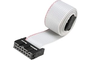 uxcell IDC Gray Wire Flat Ribbon Cable 14 Pins 48cm Length 2.54mm Pitch Type-B