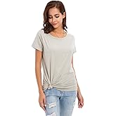 Sawesy Women's Cotton T-Shirts Short Sleeve Loose Comfy Basic Plain Tunic Tee