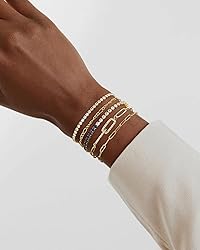 JECOMY Dainty Gold Bracelets for Women - Waterproof