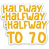 (3Pcs) Funny 35th Birthday Stickers – Halfway to 70 - Waterproof Vinyl Decals for 35th Birthday Gifts, Water Bottles, Scrapbooks, Journals, 3 x 2.3 inch