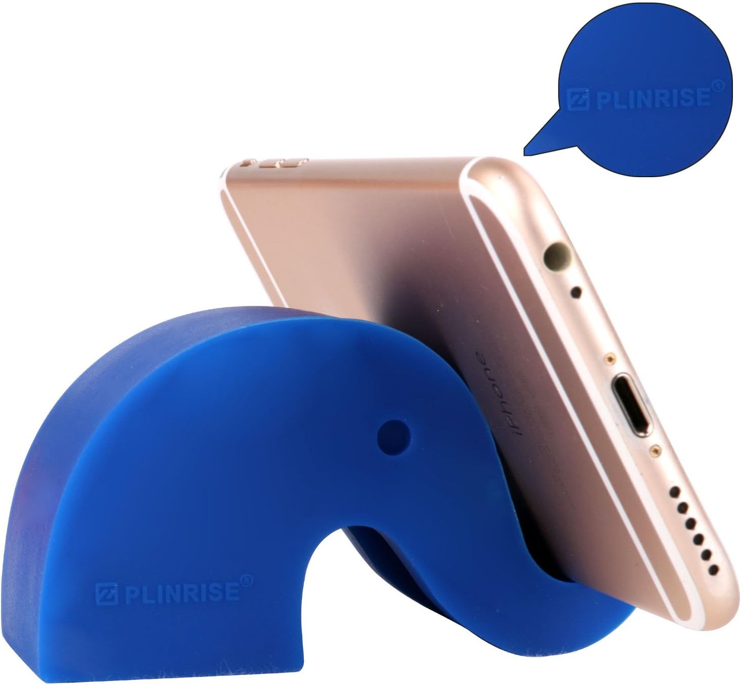 Plinrise Animal Desk Phone Stand, Update Mini Elephant Stripe Silicone Office Phone Holder, Creative Phone Tablet Stand Mounts, Size:3.5 X 2 X 1.4 Inch- Elephant Navy Blue
