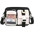 MININAI Kawaii Mini Crossbody Bag Purse for Women Cute Japanese Aesthetic Messenger Bag Anime Shoulder Bag with Pin